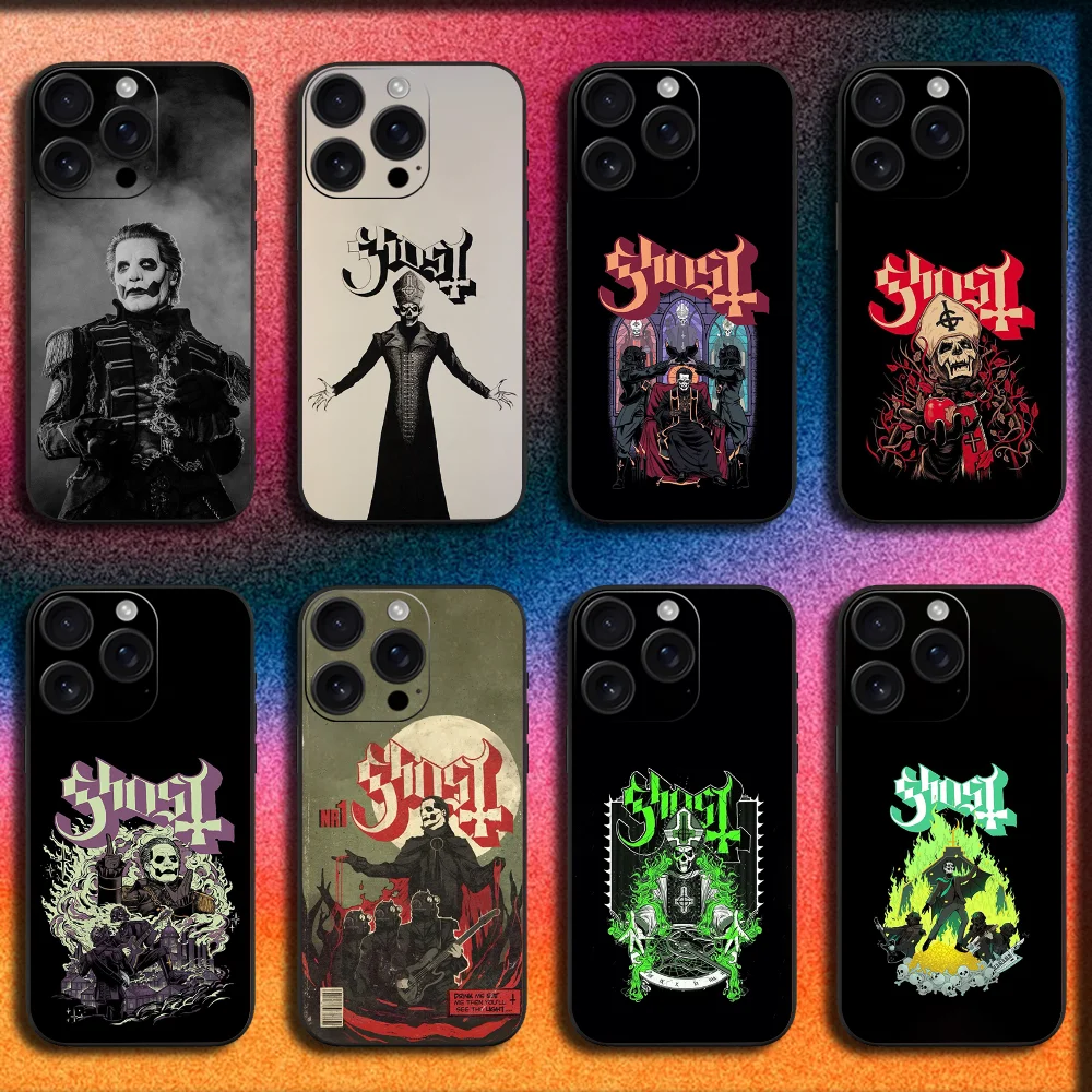 

Ghost Heavy M-Metal Band Phone Case For iPhone 16,15,14,13,12,11,Pro,XS,Max,XR,Plus,SE,Mini Soft Black Cover
