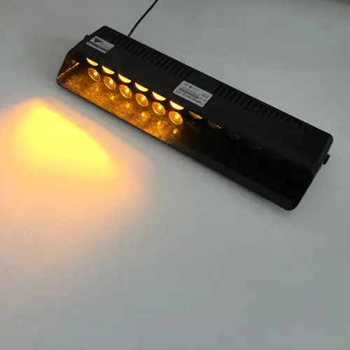 DC12V 12 LED Emergency Warning Vehicle Strobe Flash Light Bar Windscreen 12W 12V Flashing Lamp Amber Yellow