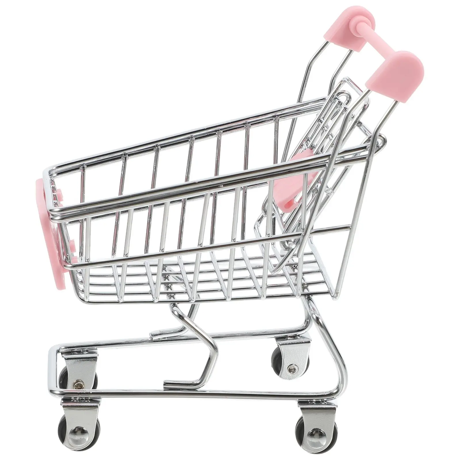 Shopping Cart Mini Basket Tiny Little Trolley Delicate Supermarket Handcart Pink Grocery Child