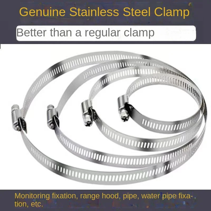 Breedte Roestvrijstalen 304 Wormklem Slangband Met Bevestigingsmiddelen Verstelbare Diy Pijp Slangklem Ducting Clamp 10-40Cm