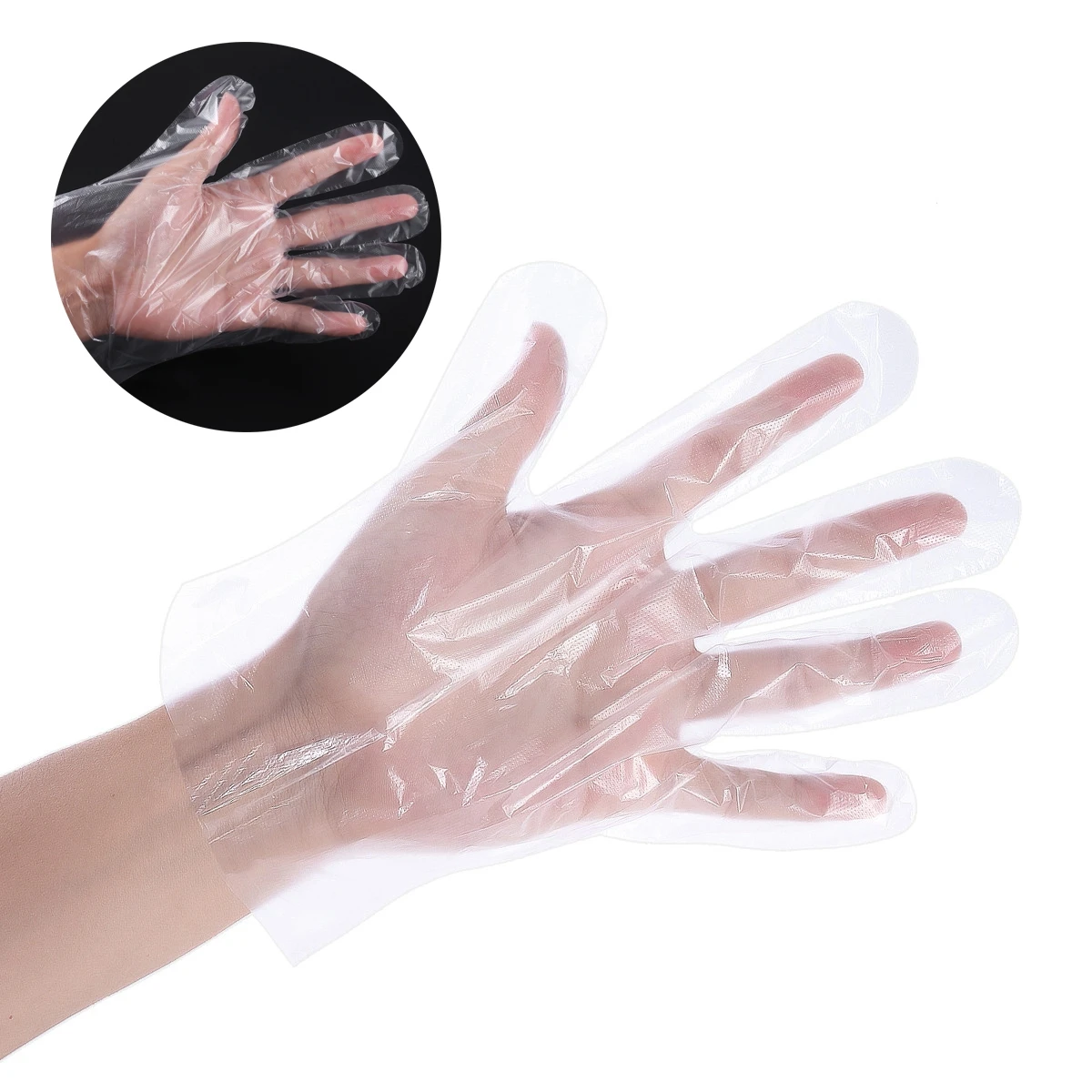 

300pcs Disposable Gloves PE Food Service Hair Dyeing Odorless Particle Free Ambidextrous Large Multi Purpose for Home