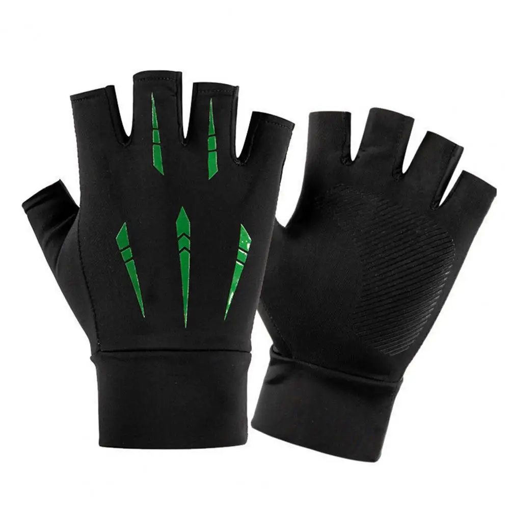 1 Pair Ice Silk Riding Gloves Cycling Gloves Non slip Sun Two Half Fingers Summer Men Women Outdoor Bicycle Gloves