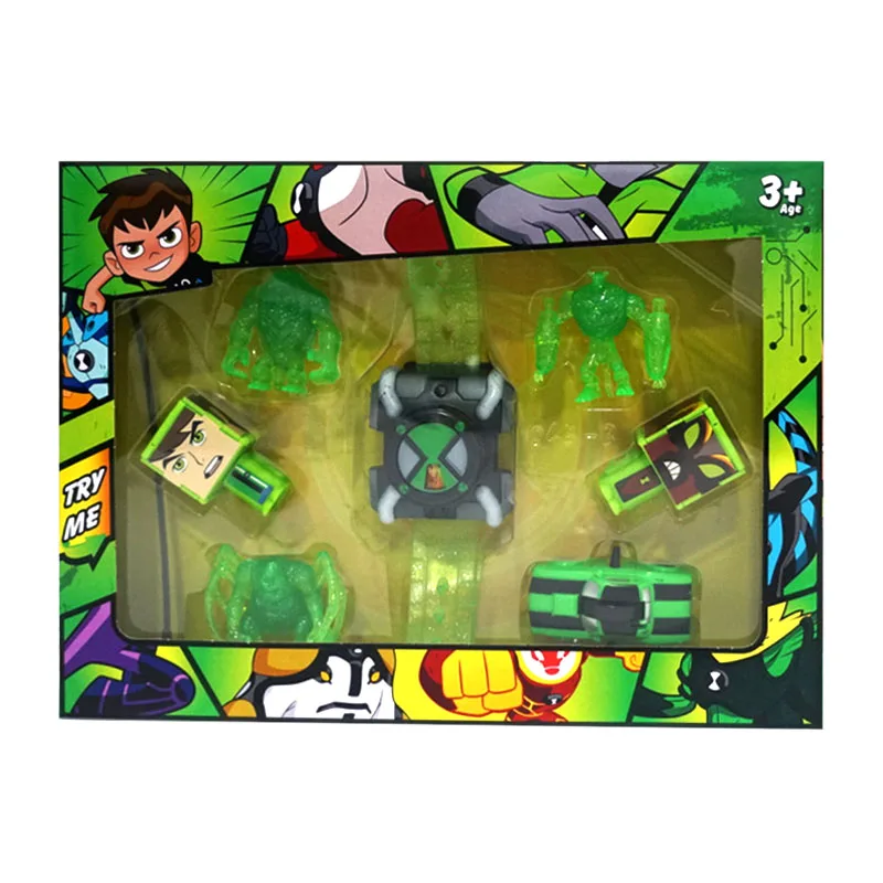 Bene10 omnitrixs Armbanduhren 3d Projektor Uhr Vokal isierung Cartoon Transformation gerät setzt Modell Spielzeug Geschenke für Kinder