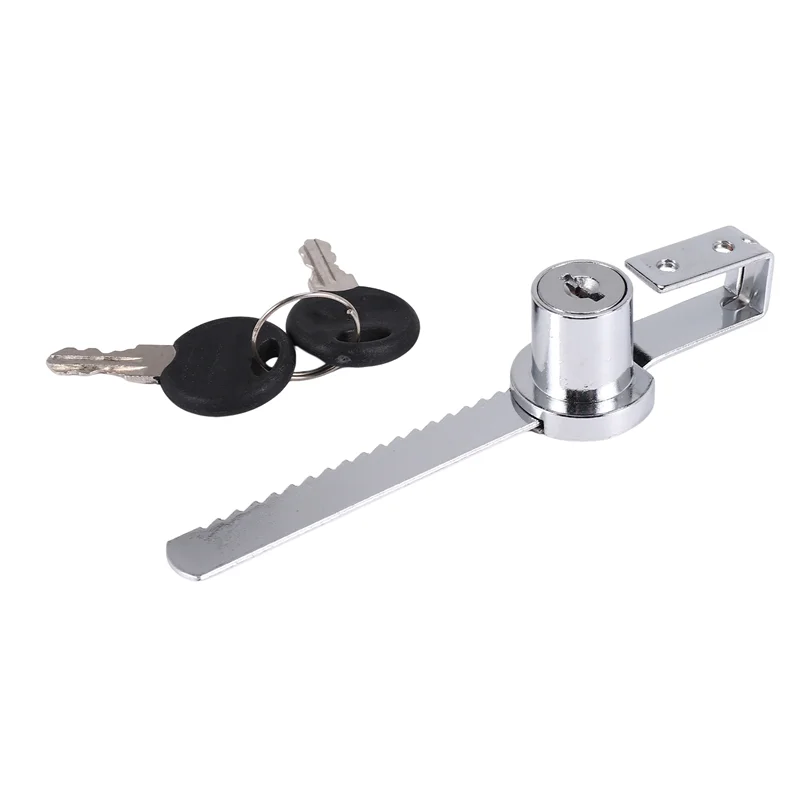 ABHU 디스플레이 케이스 잠금 슬라이딩 유리 도어 래칫 잠금 보안 유리 캐비닛 잠금 장치(키 2개 포함)