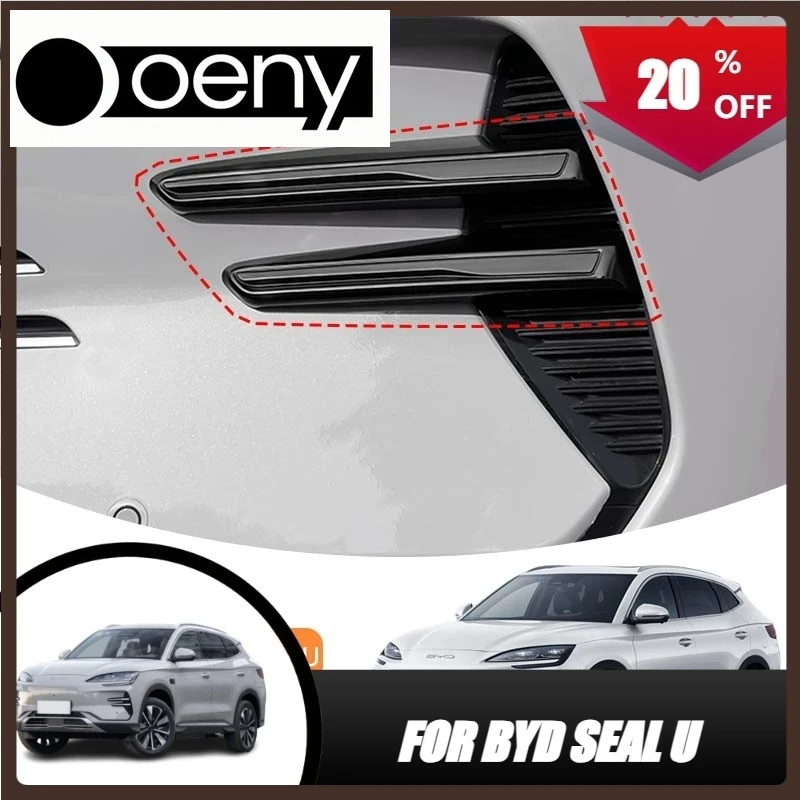 

Fit 2025 Front Bumper Fog Light Grilles Fog Lamp Eyebrow Cover Trim Sticker Car Styling 4Pcs For Byd Song Plus Seal U