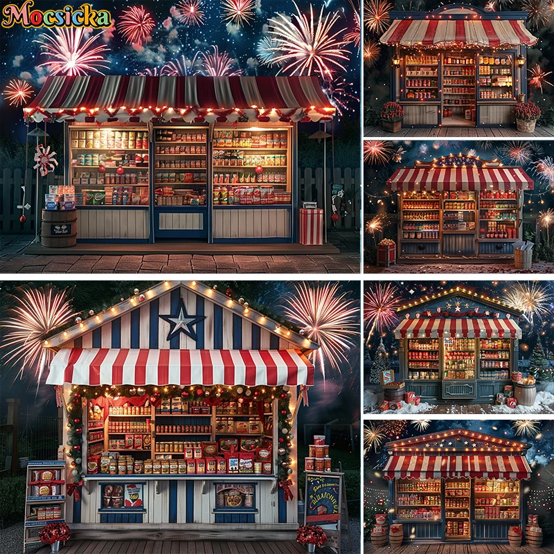 

Photography Background Independence Day Grocery Store Fireworks Decor Holiday Celebration Adult Portrait Backdrop Photo Studio