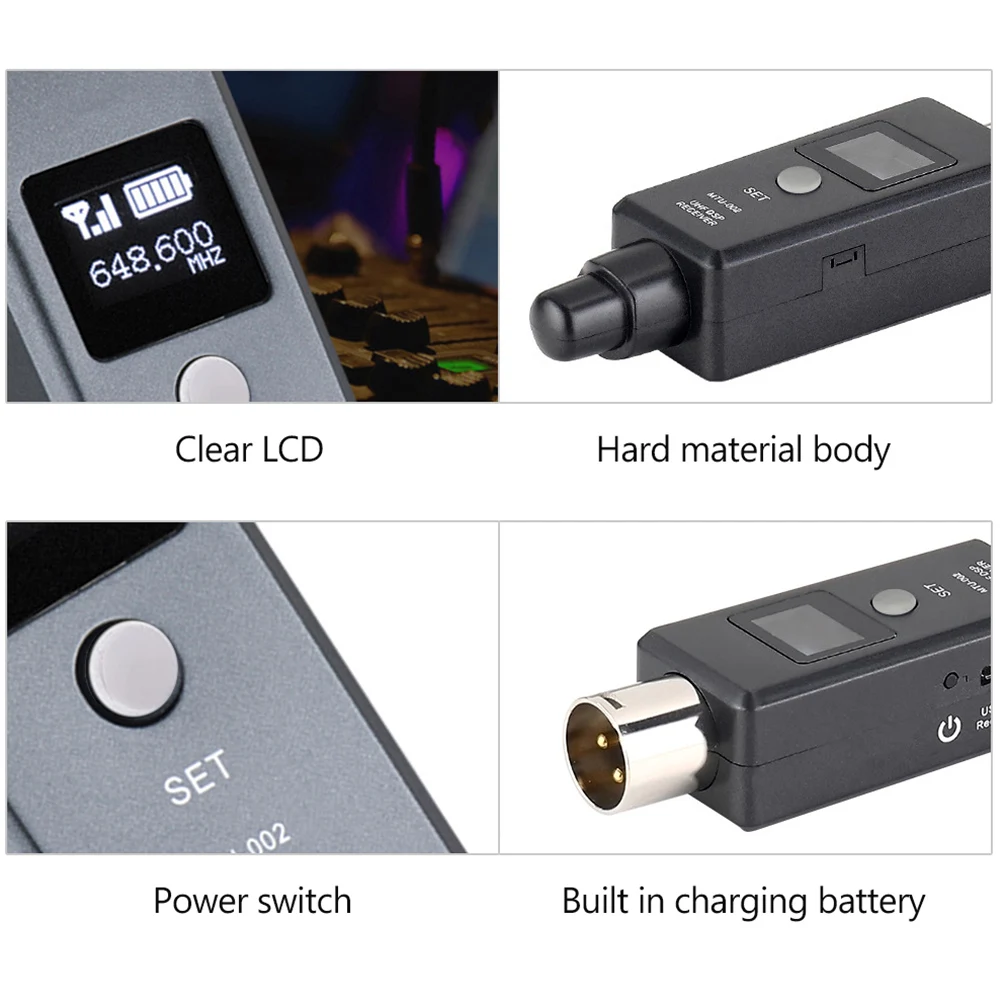 1 Pair Microphone Wireless System Wireless Transmitter System Transmitter & Receiver for Dynamic/Condenser Microphone