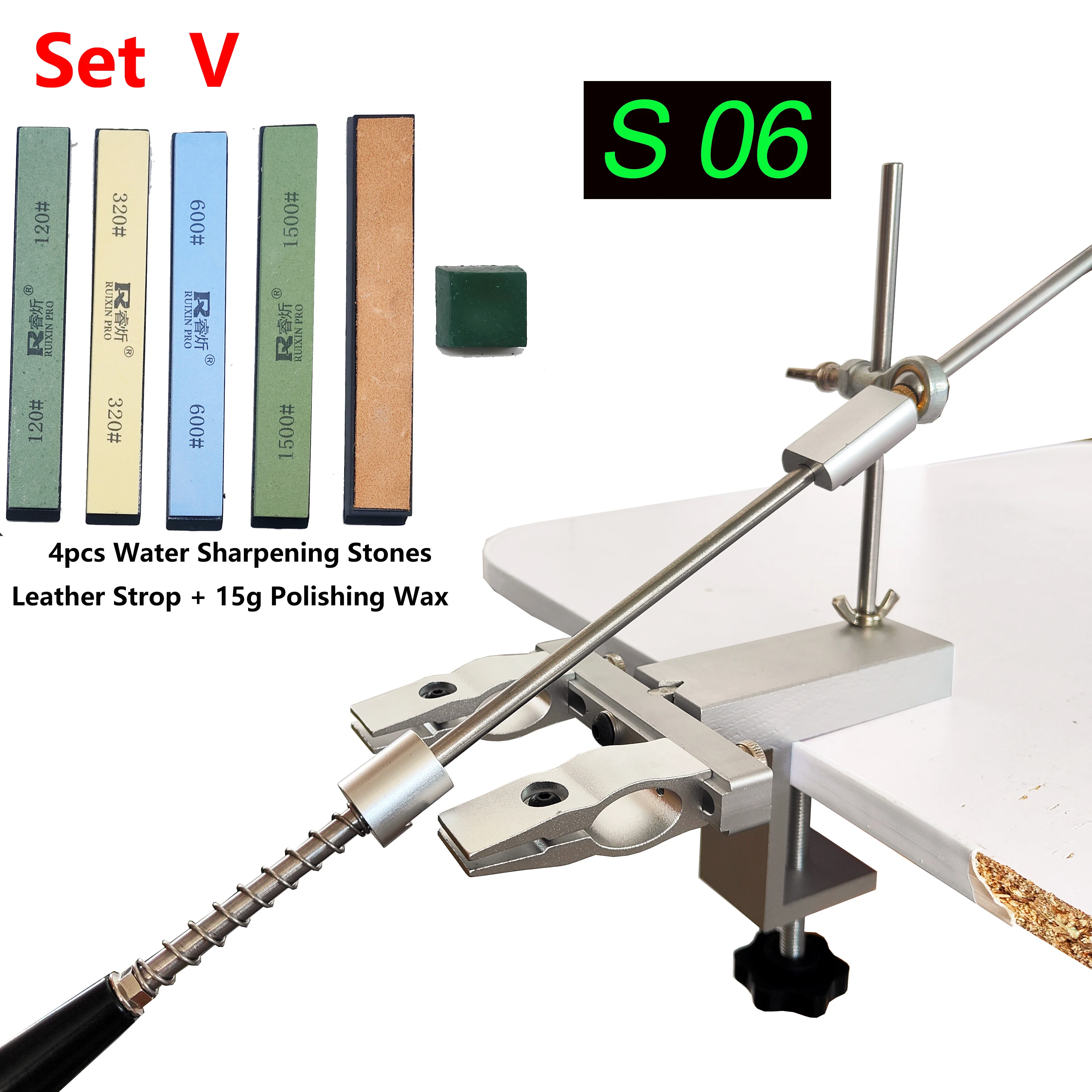 S09 Nieuw Ontwerp Professionele Vaste Hoek Apex Messenslijper Keukenmes Gereedschap Mes Slijpsysteem Met Diamant Stenen Set