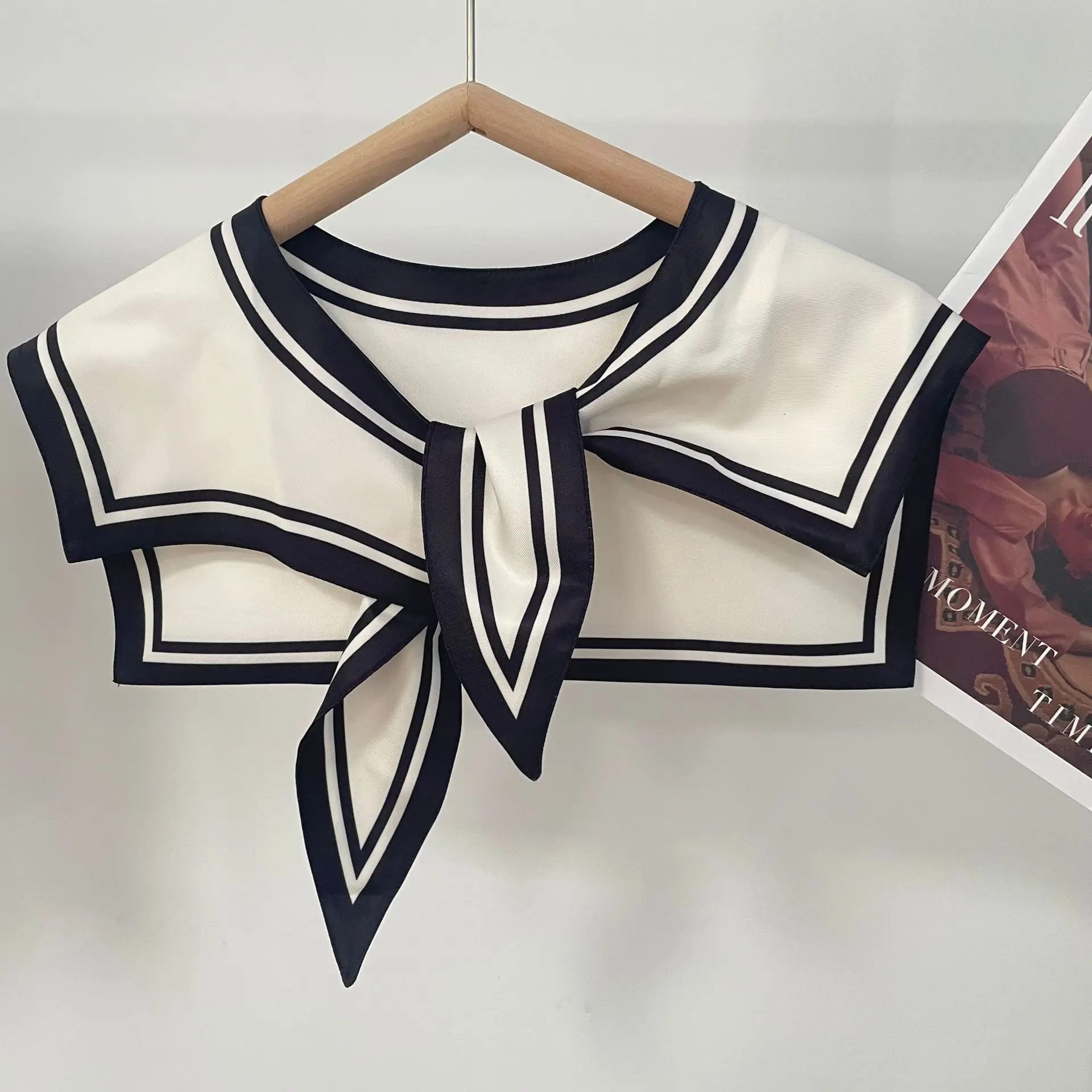 Women's Versatile Silk Scarf Spring Summer Autumn Fashionable Shirt Collar Decoration Shoulder Pad Neck Protector Small Shawl