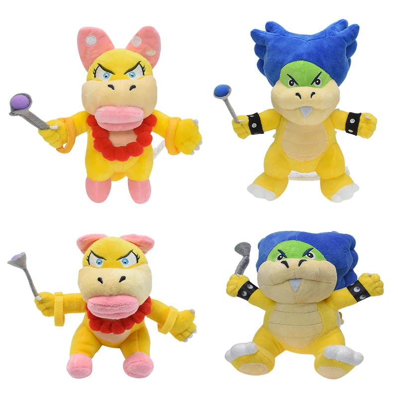 Cartoon Super Mario Bros Larry Plush Toys sitting standing Wendy Lemmy Roy Bowser Son Classic Role Anime Stuffed Dolls