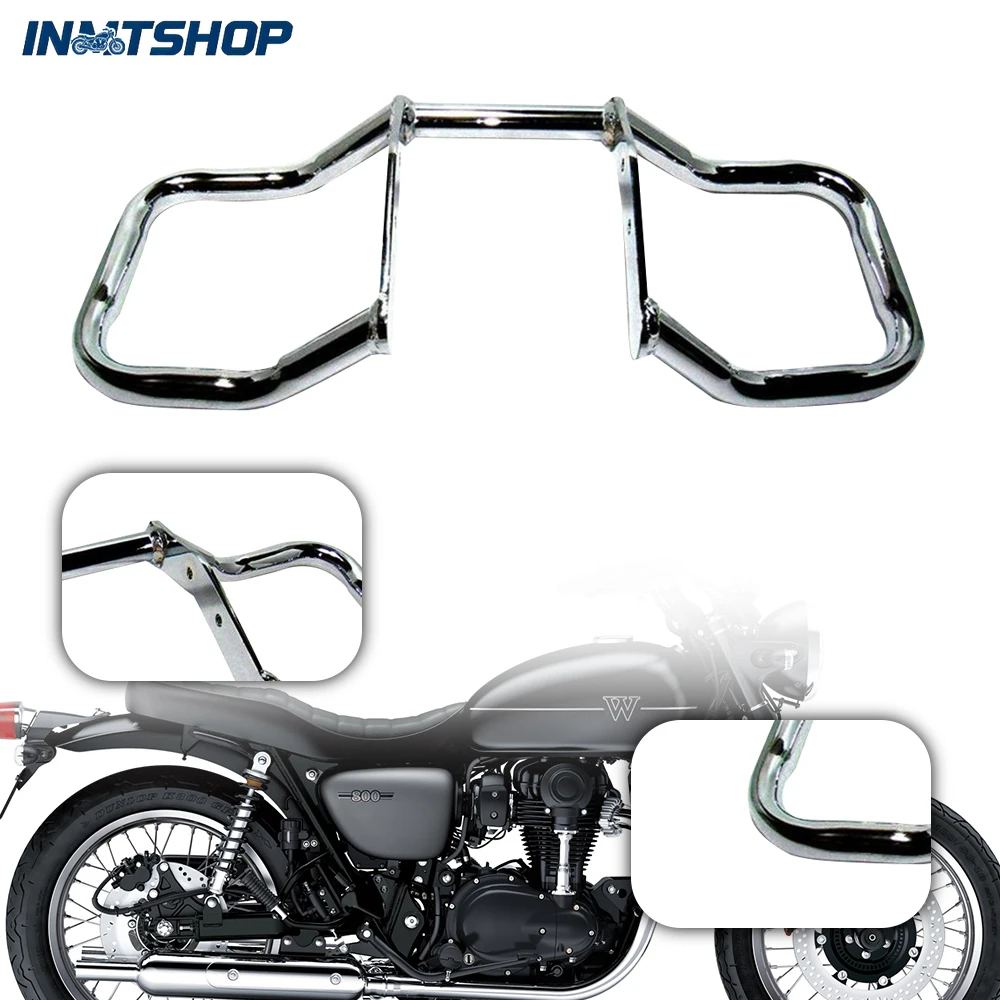 Customizable Colors - Chrome-plated Motorcycle Front Engine Guard for Kawasaki W400/650/800, Highway Crash Barrier