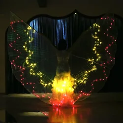 LED Butterfly Glowing Wing Dance Colorful Lighting Cloak Performance Costumes Halloween Festival Party Carnival Decor Adult Dres