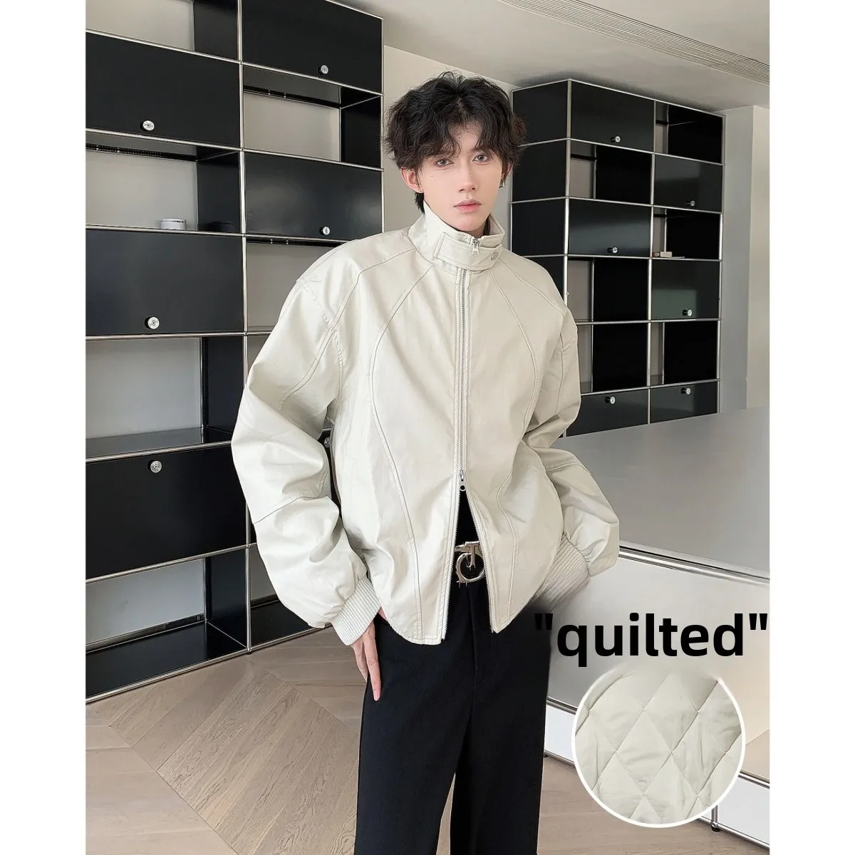 

Мужская зимняя куртка в стиле ретро-американский мотоциклетный жакет из утепленного хлопка, свободного кроя, с молнией, повседневная, модная