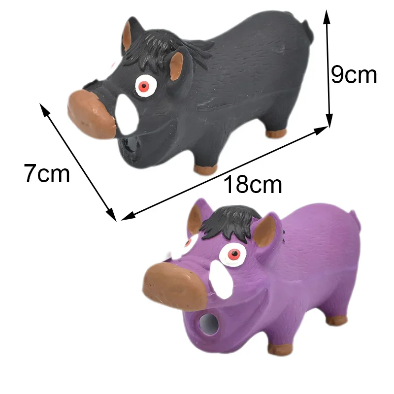 Pet Dog Squeaky Rubber Toy Dog Latex Chew Toy Pig Shape Bite Resistant Puppy Sound Toy Dog Supplies For Small Medium Large Dog