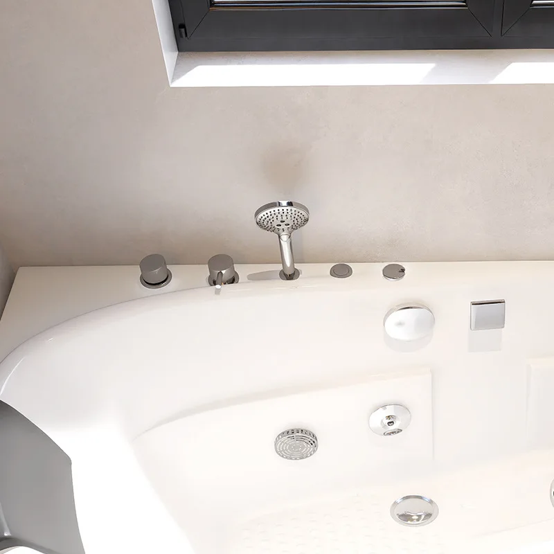 Modern Freestanding Acrylic Massage Bathtub Whirlpool Air Bubble Soaking Tub 2m Length Spa Bath For Hotel Bathroom