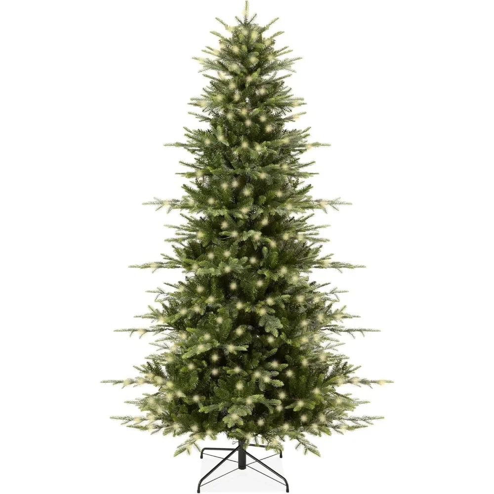 12ft Pre-Lit Artificial Aspen Christmas Tree W/ 5,748 Branch Tips, 2-in-1 Multicolor LED Lights,Cordless Connection, Metal Stand