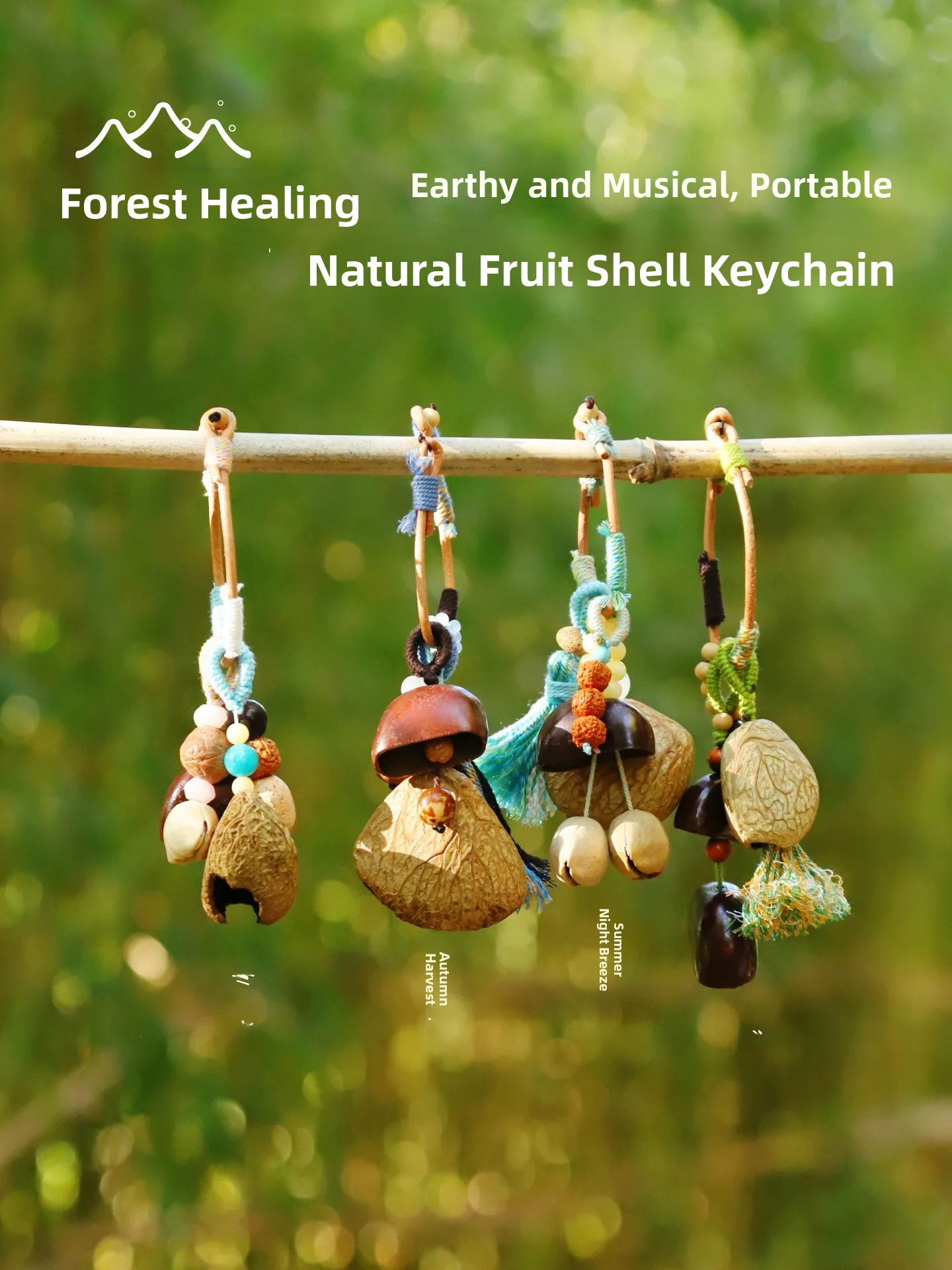 Mens Natural Plant  Keychain Creative Car Bag Pendant Fun Design Automobile Key Holder Eco Friendly Accessory