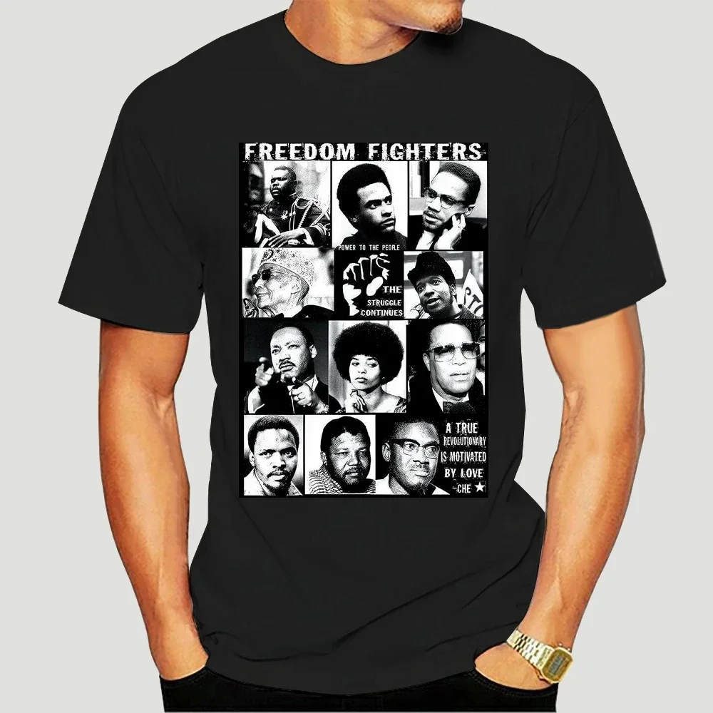 Garvey  Black History Month T-Shirt Angela Davis Malcolm X Huey P Newton2024 new graphic t shirt oversized harajuku men clothing