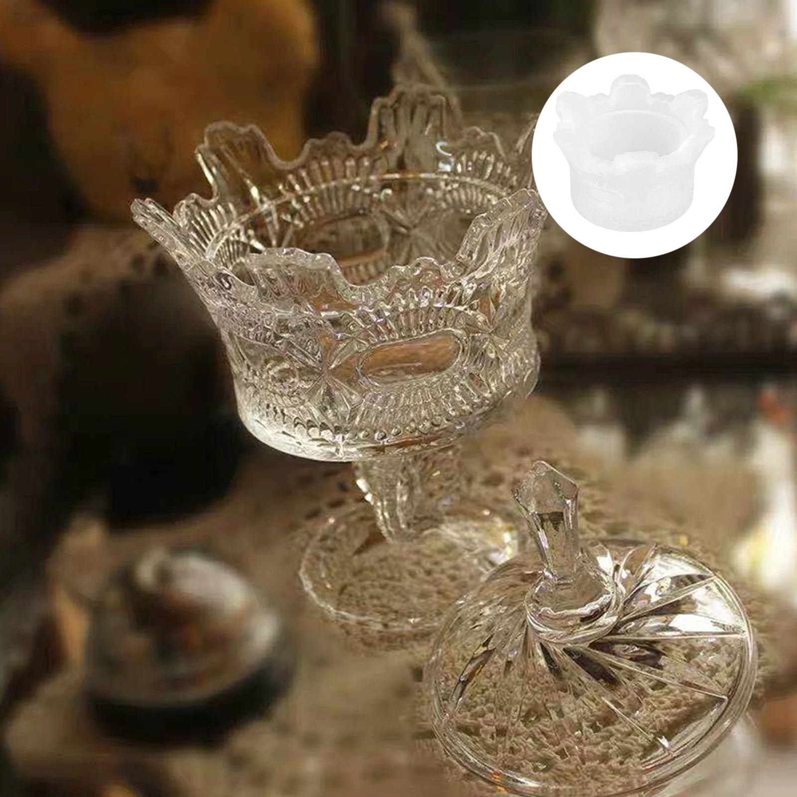 

Crystal Crown Storage Box Mold Silicone Molds DIY Handmade Rose Silica Gel Epoxy Making Tool