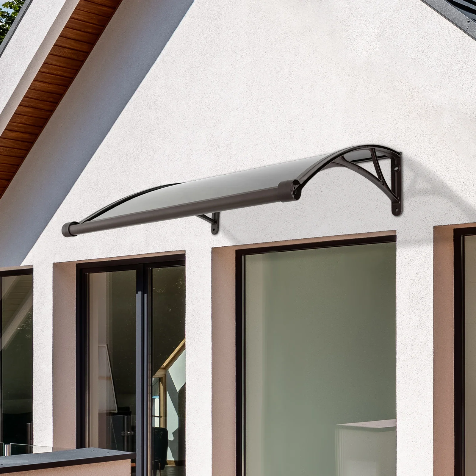 مظلة باب النافذة القابلة للسحب - حماية من أشعة الشمس فوق البنفسجية لفناء الشرفة، مظلة معلقة على الحائط مع مزراب الصرف #6