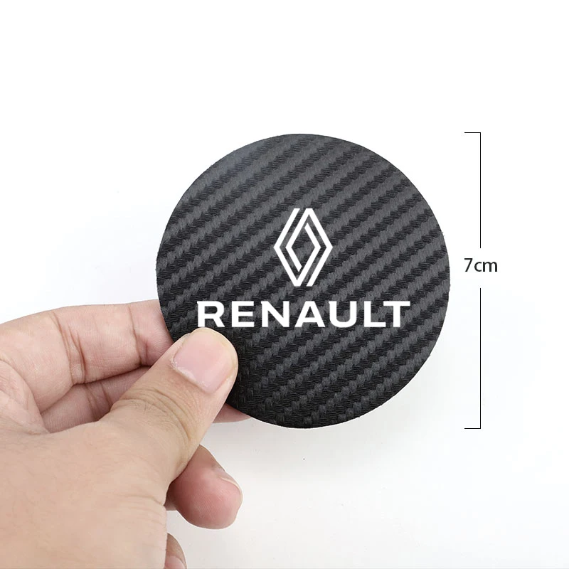 2Pcs Car Coasters Water Cup Mats Waterproof Slot Pads For Renault RS Clio Captur Trafic Scenic 2 Megane 2 3 4 Kadjar Koleos Zoe