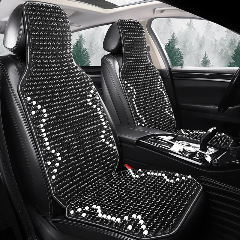 1PCS Summer Cool Car Seat Cover Natural Maple Wood Bead Car Seat Cushion Massage Breathable Environmental Waterproof Seat Mat