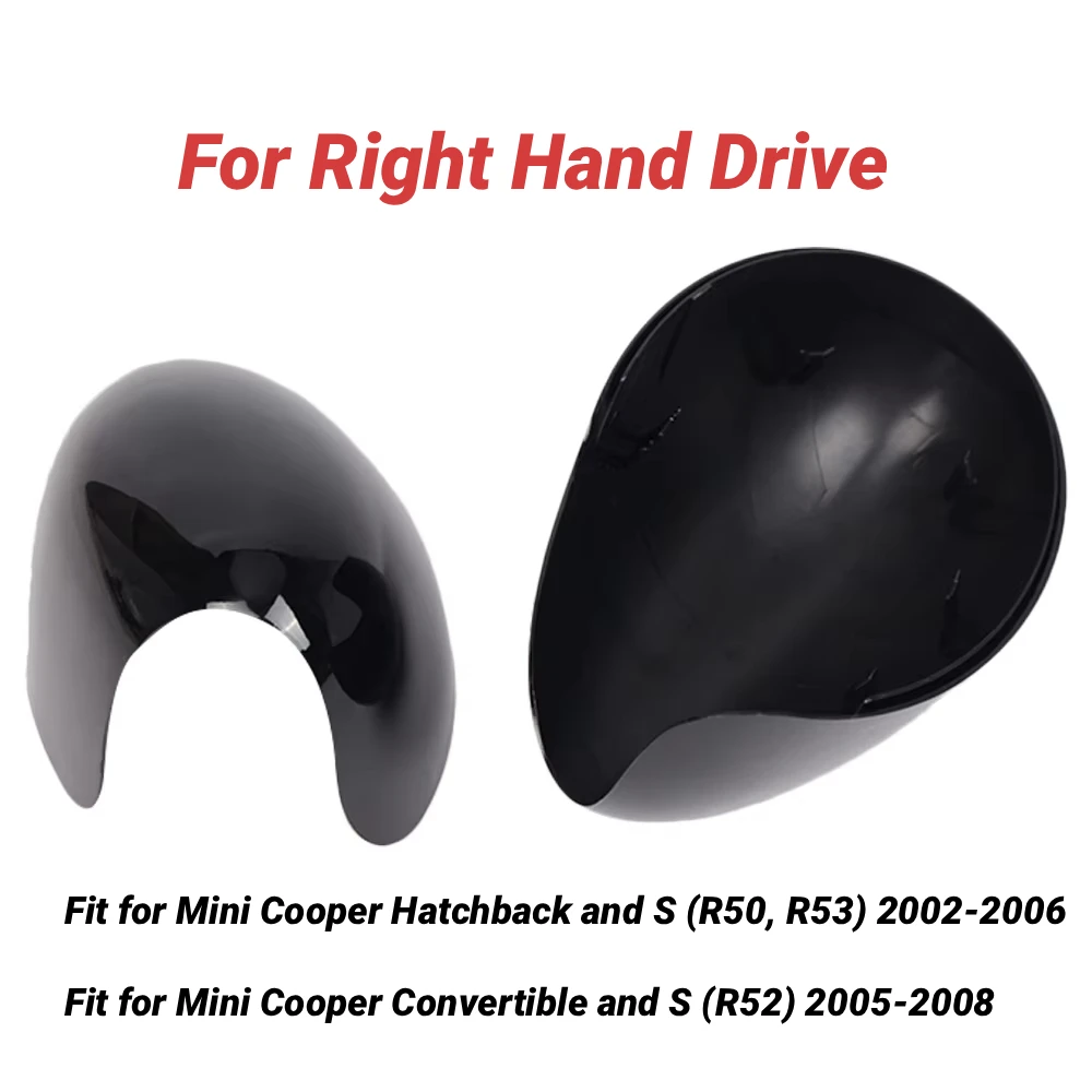 Car Black Rear View Mirror Cover For Mini Cooper Hatchback and S (R50, R53) 2002 2003 2004 2005 2006 51167030716 51167030715