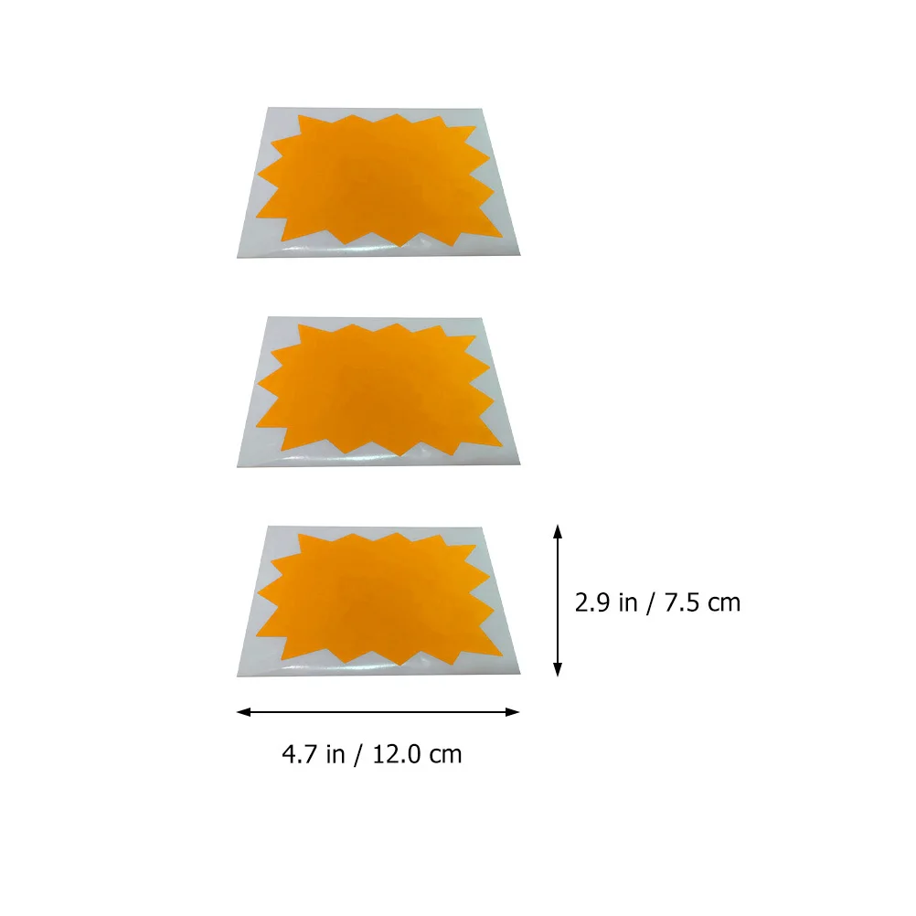 Selbstklebende Notizen, Preisschild-Aufkleber für Einzelhandel, Supermarkt, Preisschilder, platzenförmige, leere, fluoreszierende Papierschilder