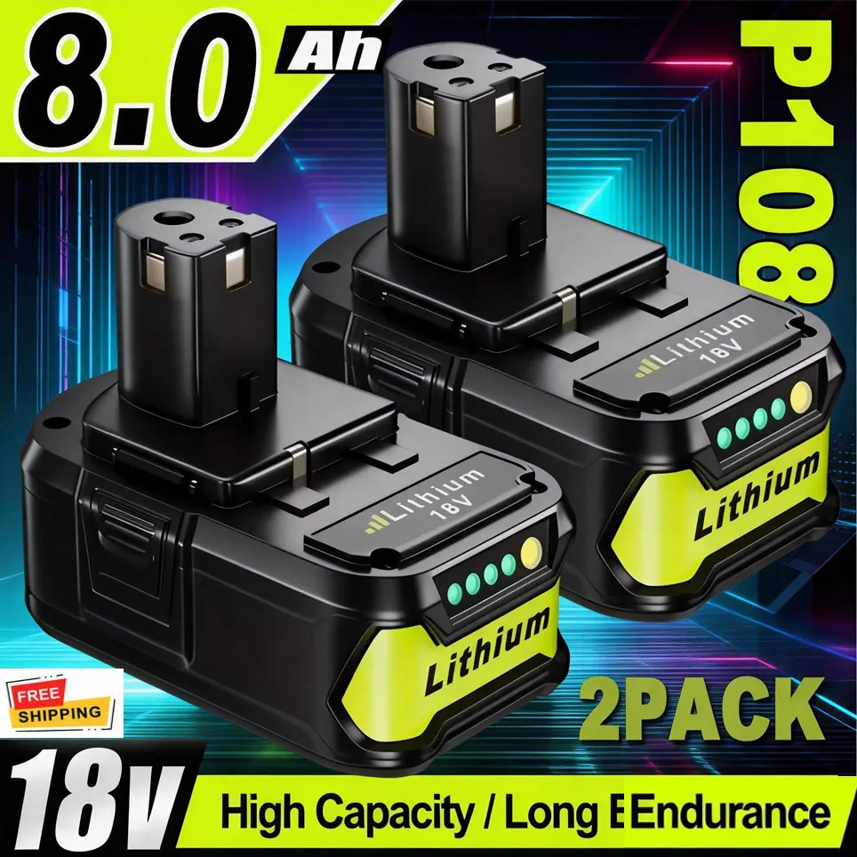 8ah Für Ryobi 18V One Plus Batterie Ersatz Für Ryobi P107 P108 P109 Akkuschrauber Power Werkzeuge Akku aufladen