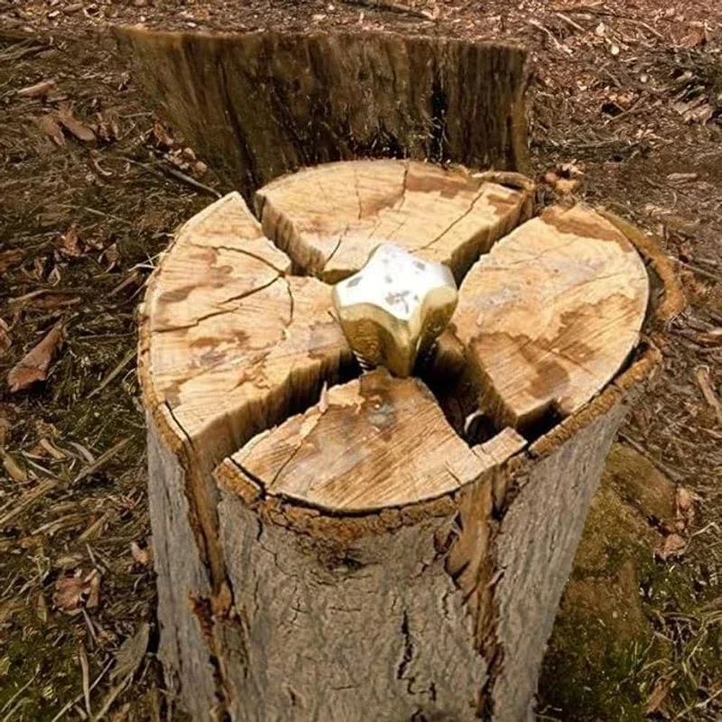 A Top Quality 3.5lb Durable Manual Wood Splitting Wedge Versatile Steel Tool Outdoor Use Winter Firewood Fireplace Accessories