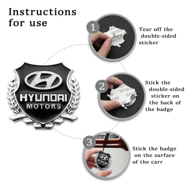 2 قطعة ثلاثية الأبعاد شعار صندوق السيارة شارة الشارات لشركة هيونداي توكسون أكسنت إلنترا سانتا في سوناتا I30 Ix35 سولاريس-ملصق الجسم Accessori #4