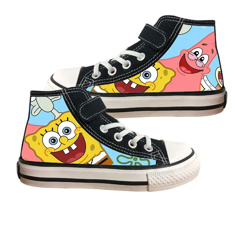 Spongebob Squarepants Casual Student High Top Velcro Sports men\'s Board scarpe per bambini muslimextisc!