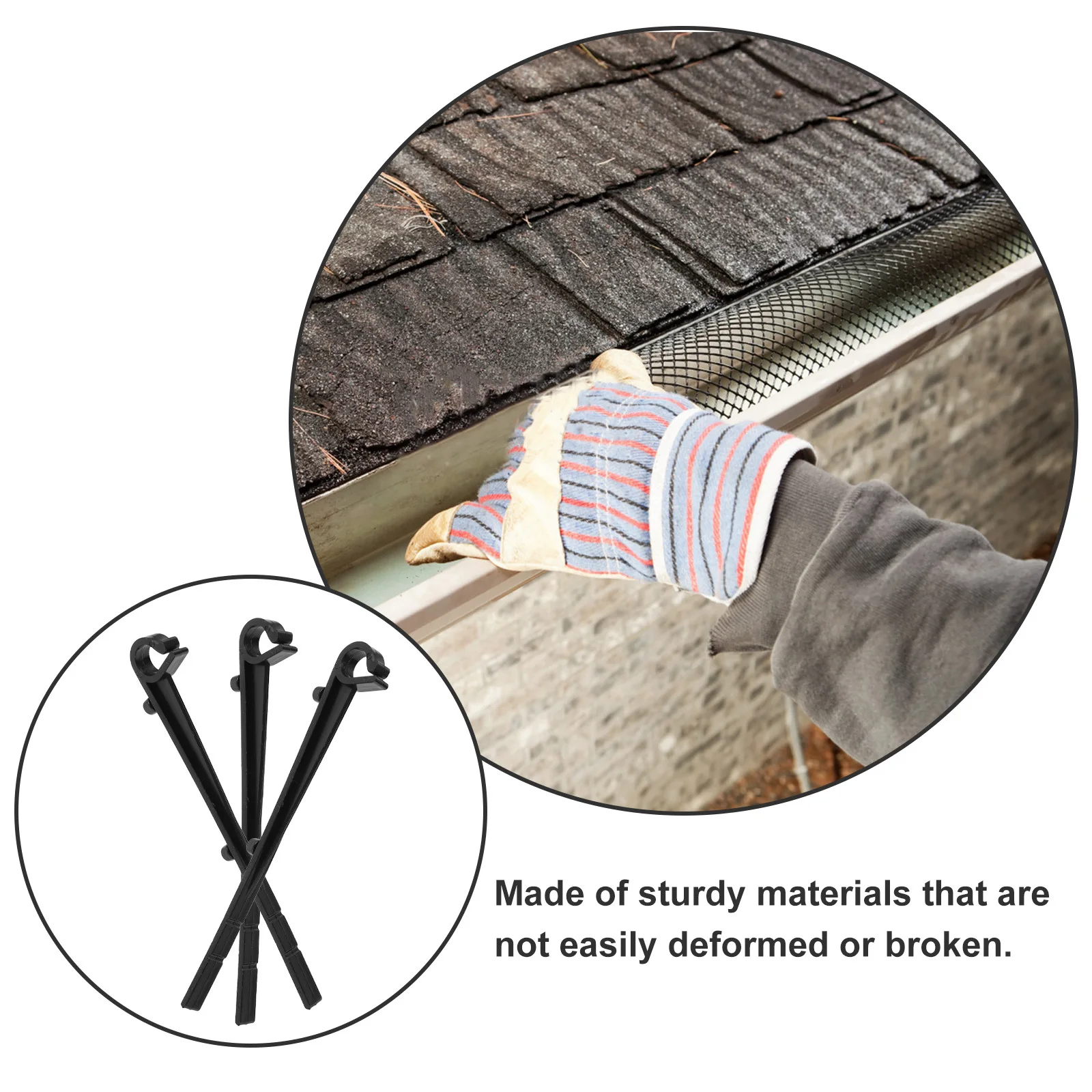 20Pcs Plastic Gutter Clips Black Mesh Guard Fixings for Rain Gutter Protection Secure Mounting Installation Hardware