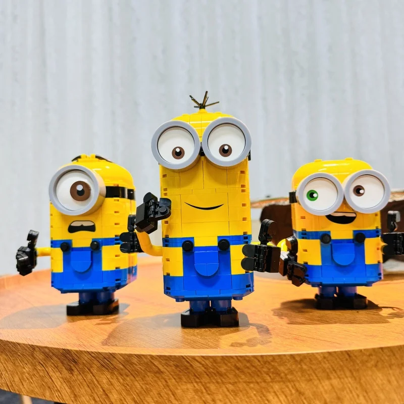 Despicable Me Yellow Minion Series  Anime Figure Mini Cute Collectible Model Toys Construx Room Ornament Birthday Gift