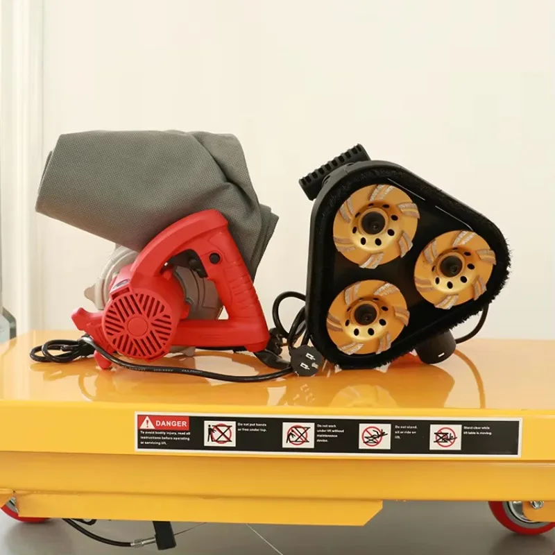 

2480w Small Handheld Three-Head Concrete Floor Grinder With Vacuum Cleaner