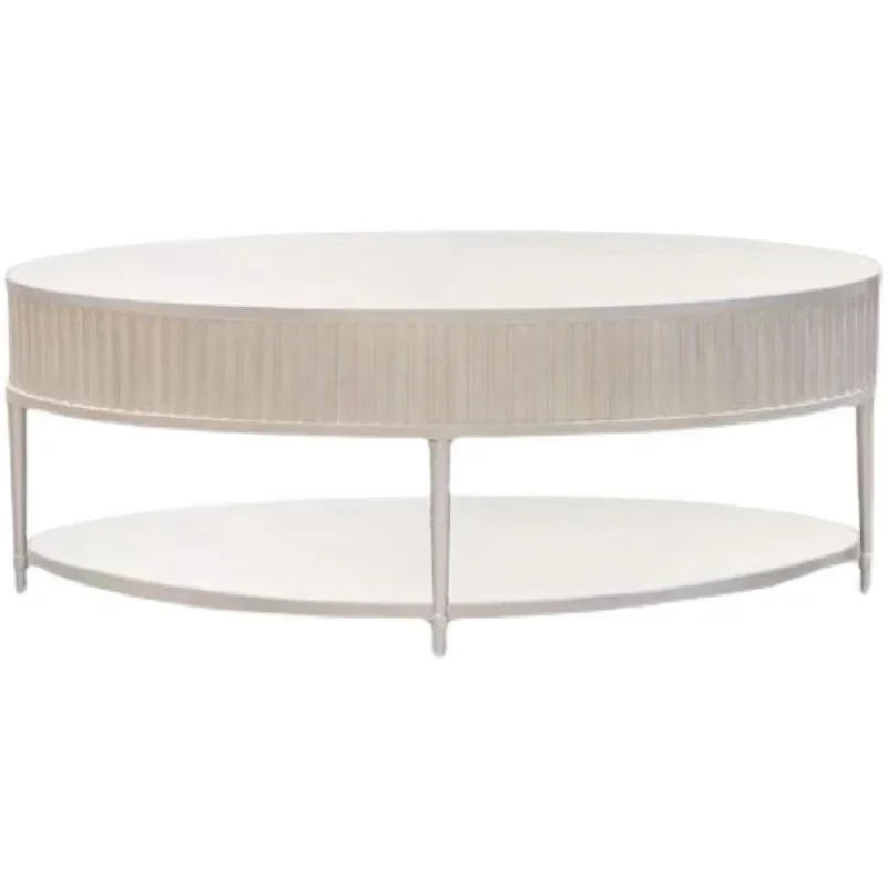 

Американский светлый роскошный белый старый изогнутый шкаф для телевизора из массива дерева, журнальный столик, французский ретро металлический резной гостиная