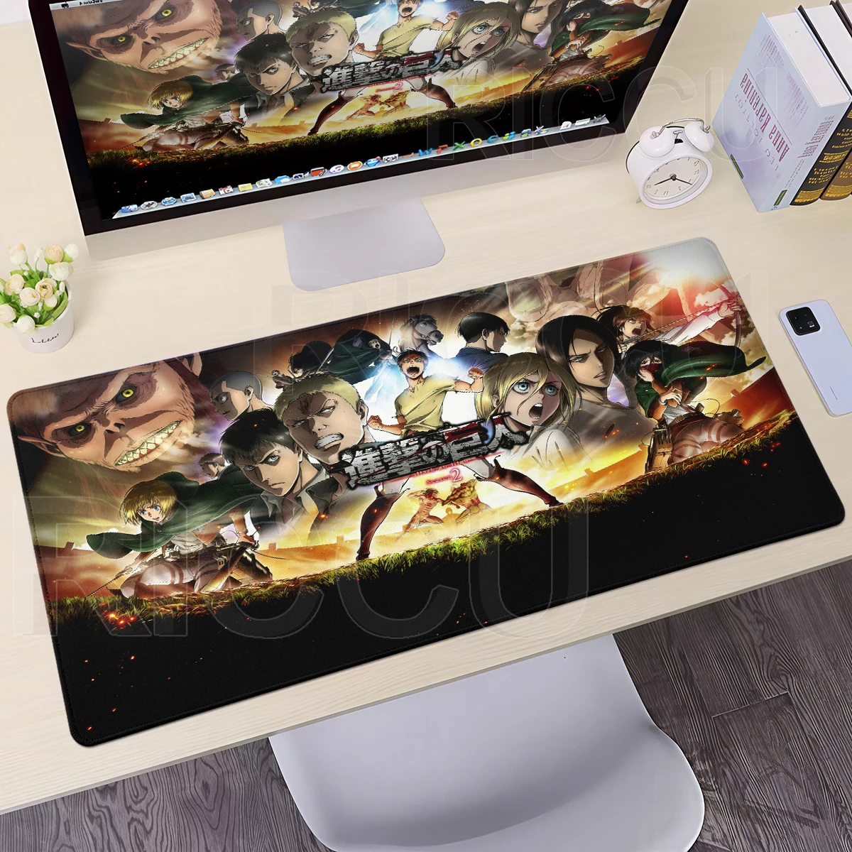 Anime Attack On Titan Computer Mouse Pad Gaming Keyboard Non-slip Mousepad XXL PC Laptop Mousemat Desk Accessories Office Carpet
