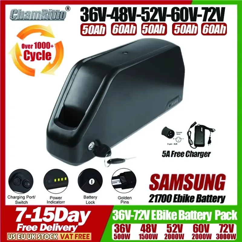 

Электрический велосипед Hailong Polly 36 В 48 В 52 В 1500 Вт Литиевая батарея 25ah 30ah 40ah 50ah 60ah Аккумулятор 60v72v 2000w 3000w Комплект электровелосипеда