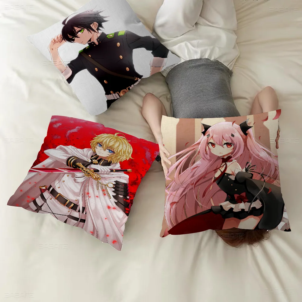 

Seraph Of The End Pillowcase Toon Gift Cushion Cover Bedroom Home Sofa Chair Seat Decor Pillow Case