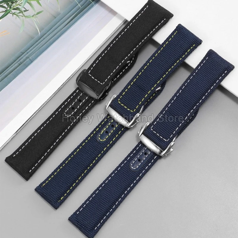 High Strength TearProof for Omega Citizen Snoopy 310 600 Swatch Nylon Watch Strap Flat Interface Steel Buckle Waterproof Outdoor view 5