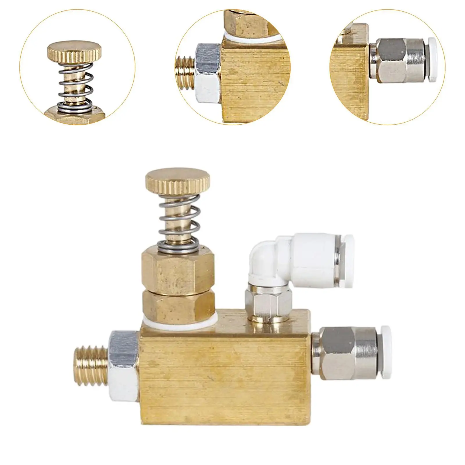 Fine Mist Air Atomizing Nozzle Brass Copper Sprayer Edge Bander Replacement Part for Indoor Outdoor Uses