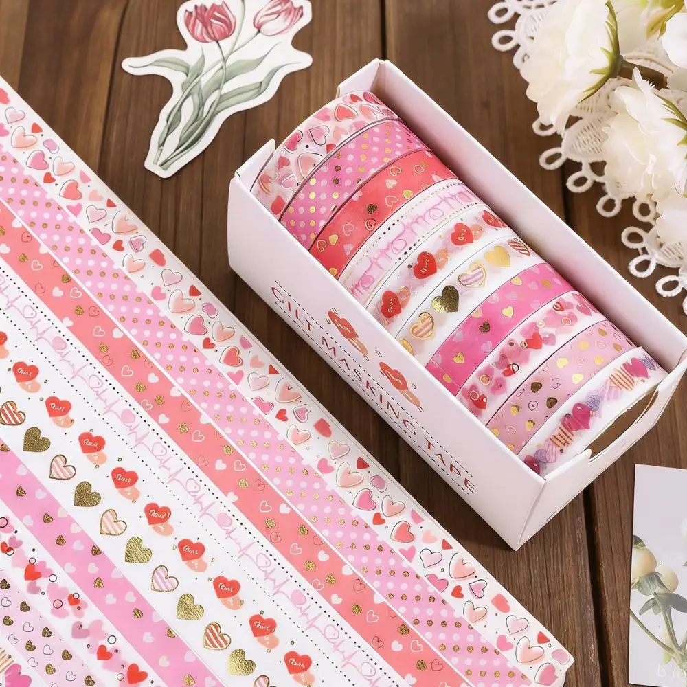 

4 рулона цветной бумажной ленты LOVE для декора на День святого Валентина, милые украшения для дневников, креативные канцелярские принадлежности, милые товары для творчества, DIY-канцелярия YMY