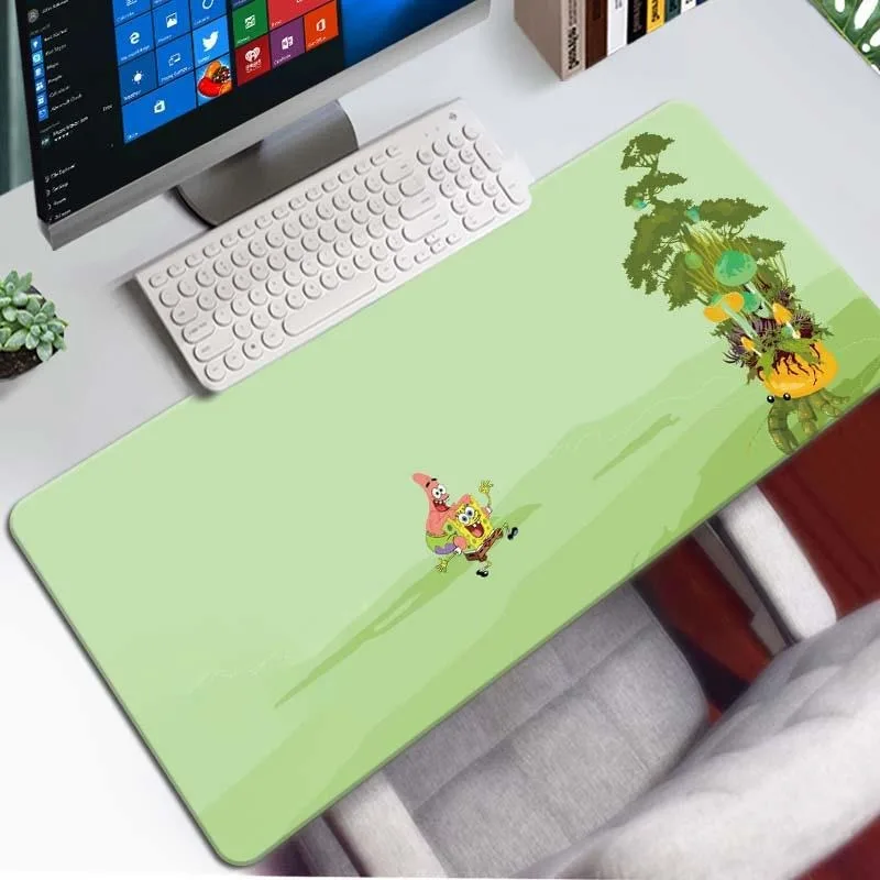 Kawaii حصيرة مكتبية على حافة لوحة الماوس سبونجبوب سكوير المطاط عدم الانزلاق الكمبيوتر لوحة الألعاب ماوس ألعاب لوحة المفاتيح الجدول منصات Deskmat #2