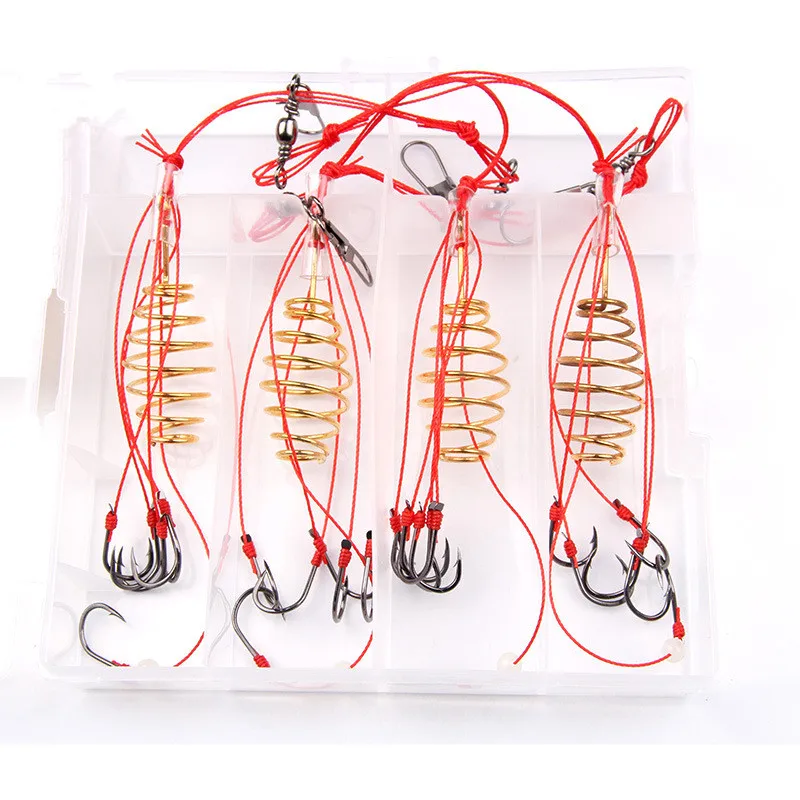 Explosion Hook High Carbon Steel 4 Pieces Set Lure Baits Ocean Fishing Spring Fishing Hooks Water mine Fishhook