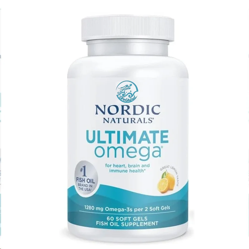 Ultimate Omega Soft Capsules - Concentrated Omega 3 60 capsules fish oil supplement rich in DHA&EPA - no fishy or lemon flavor,