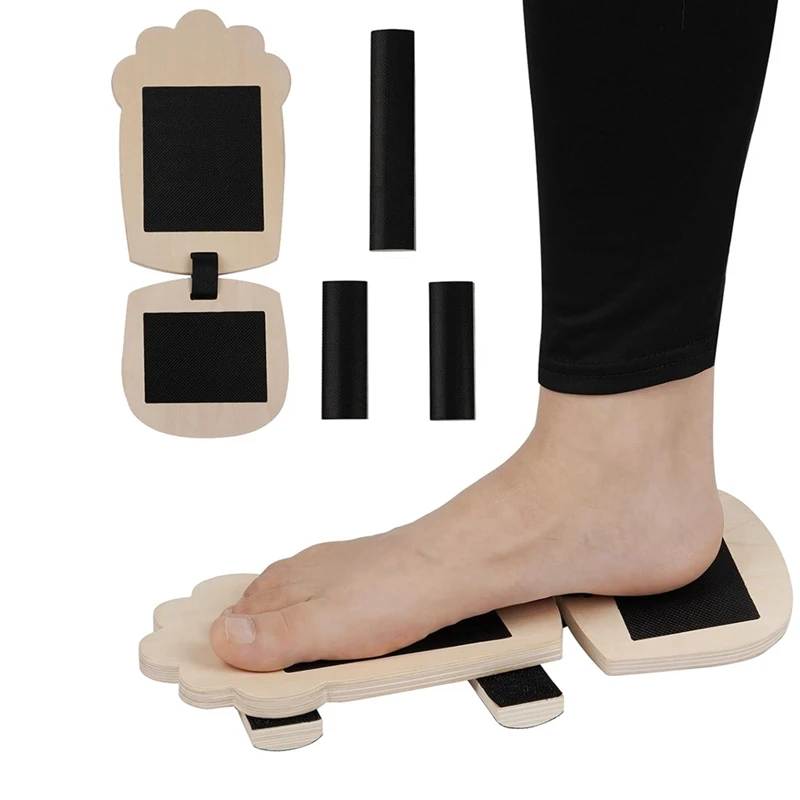 Ankle Foot Strengthener Stretcher Wood Wobble Board, Single Leg Balance Boards For Physical Therapy Ankle Stability Pad