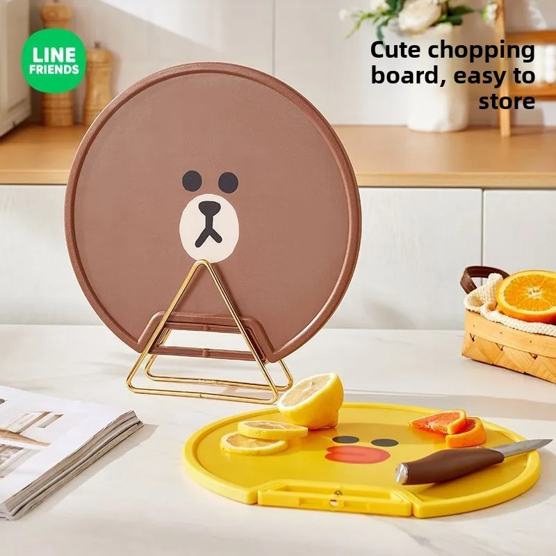 LINE FRIENDS Brown Anime Cartoon Cute Cutting Board Kawaii Home Kitchen Fruit and Vegetable Small Chopping Board Wholesale