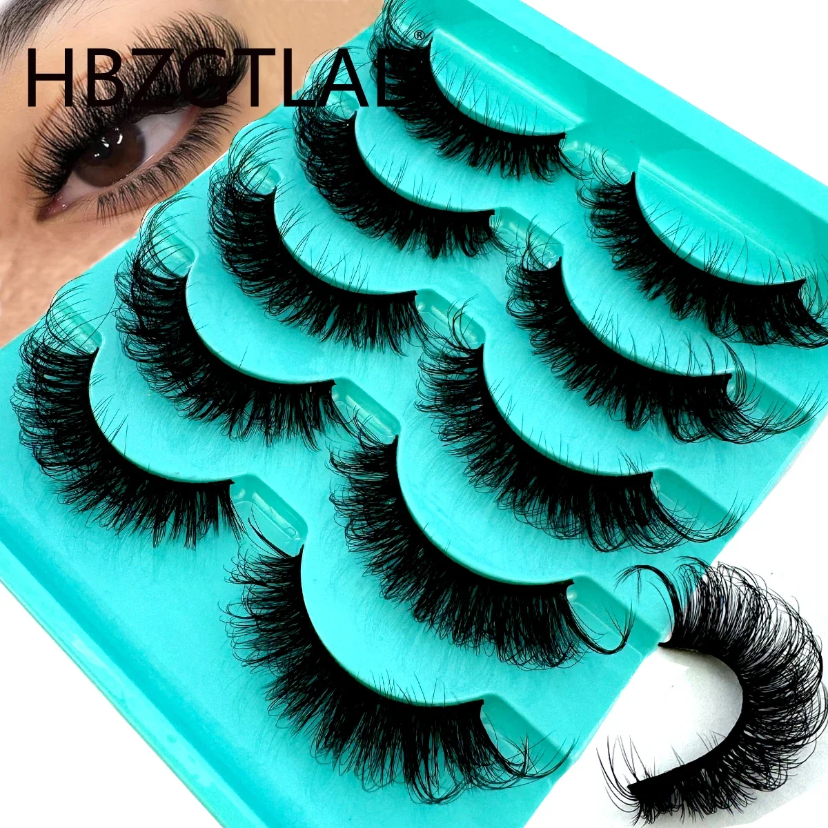 ใหม่ 5 คู่ luffy หนา Lashes Volume Lashes ใหม่มาถึง Wispy D Curl รัสเซีย Strip Lashes แต่งหน้าขนตาปลอม