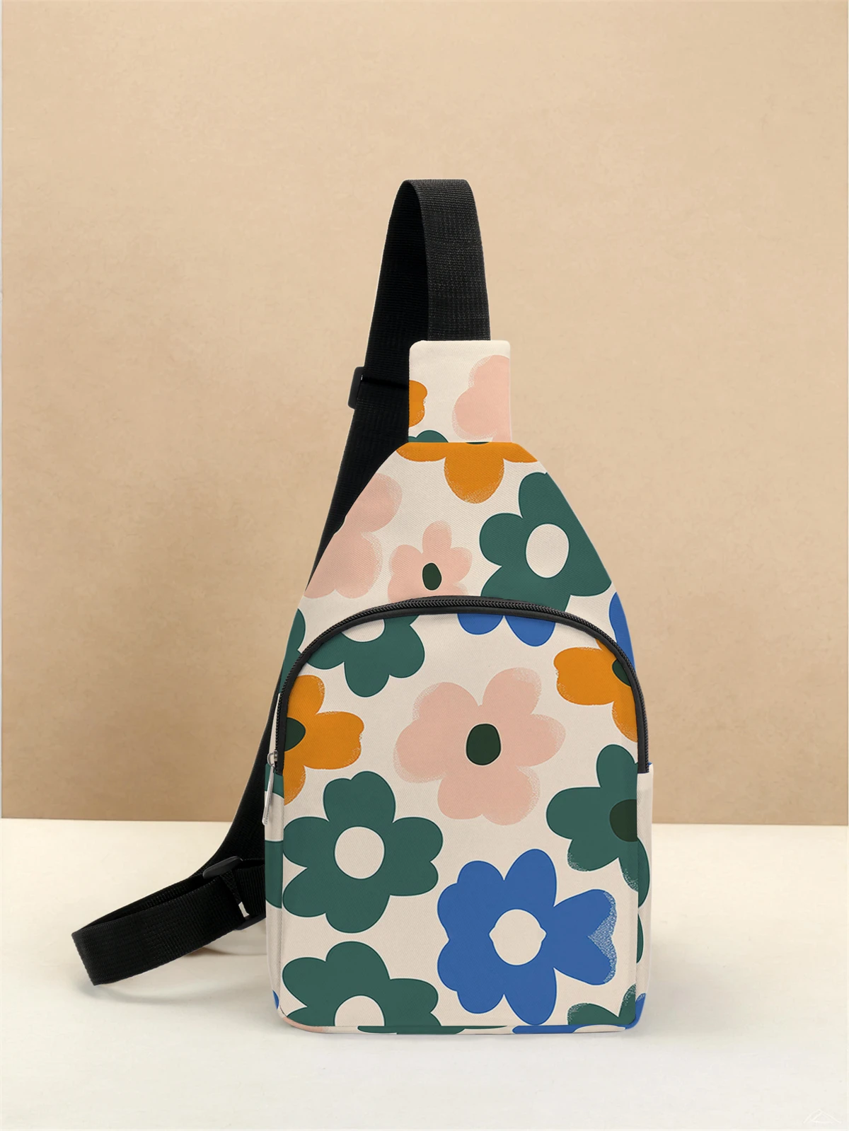 

Flower patterned chest bag crossbody bag, multifunctional, lightweight and simple chest bag, suitable for travel and school