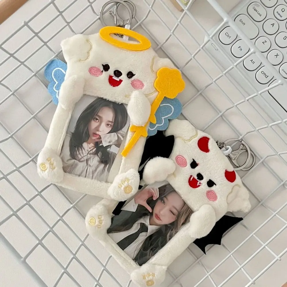 Fashion Devil/Angel Photocard Case Cartoon Photo Card Holder Multifunctional Bag Keychain GIft